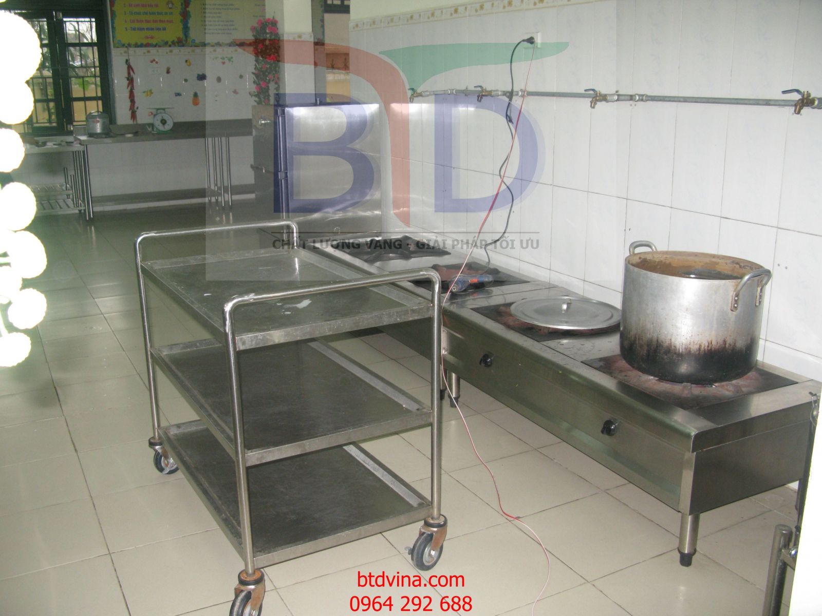 Bếp hầm inox tại khu bếp trường mầm non Văn Khê- Hà Đông- Hà Nội